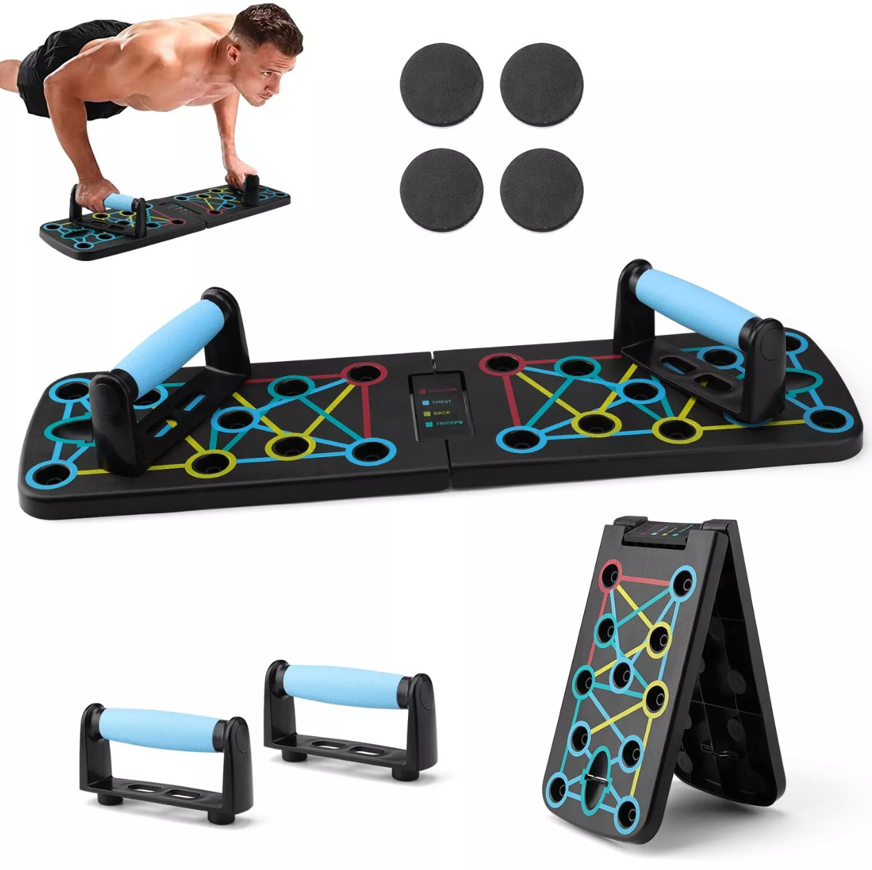 Suport pliabil, Zola®, pentru flotari si exercitii, antiderapant, 63 x 18 cm Suport pliabil, Zola®, pentru flotari si exercitii, antiderapant, 63 x 18 cm